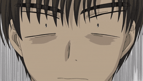 a drawing of a man with his eyes closed and a white shirt on