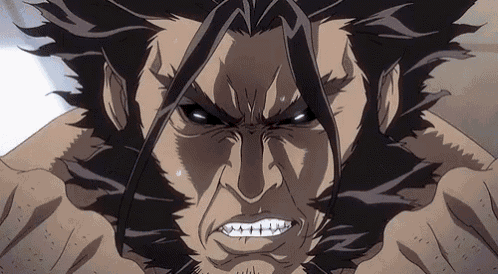 a close up of a cartoon character 's face with a very angry expression