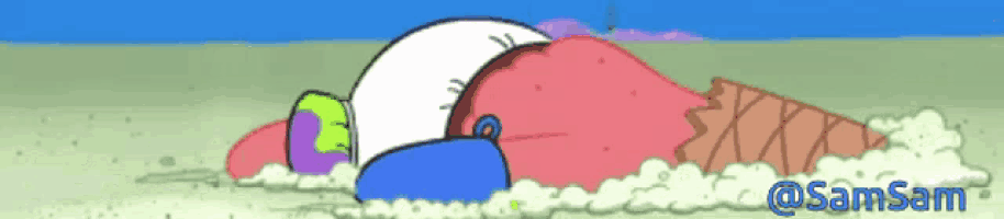 a cartoon drawing of a giant ice cream cone with the name samsam