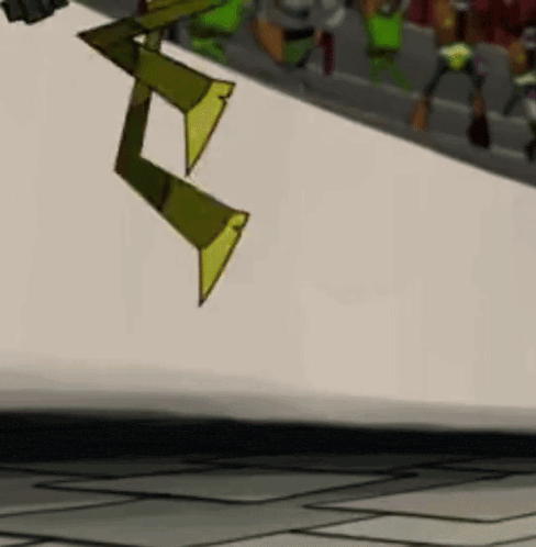 a close up of a cartoon character 's legs jumping in the air .