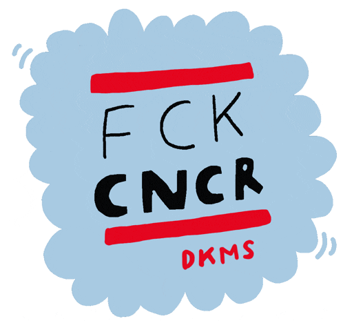 a sticker that says ' fck cncr ' on it