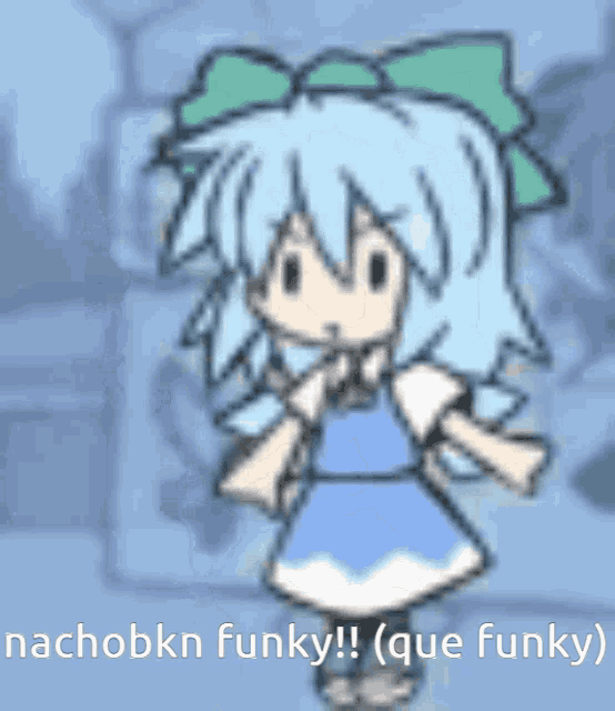 a drawing of a girl with the words nachobkn funky written below her