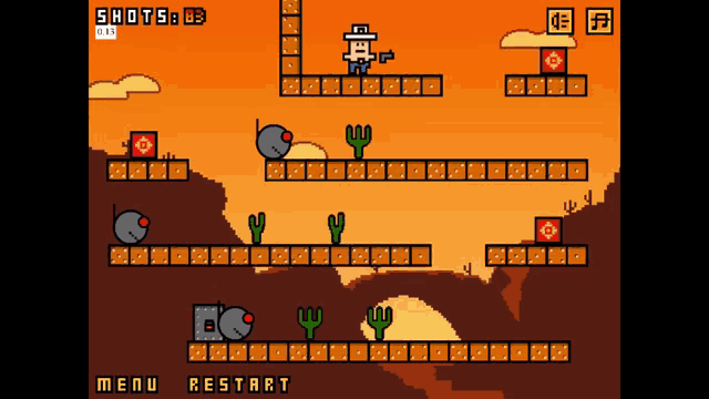 a screenshot of a video game that says shots on the bottom