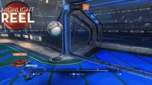 a rocket league game is being played with a highlight reel
