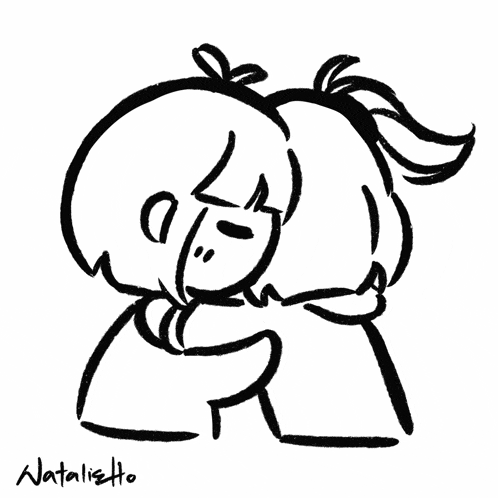 a black and white drawing of a girl with the name natalietto written on the bottom