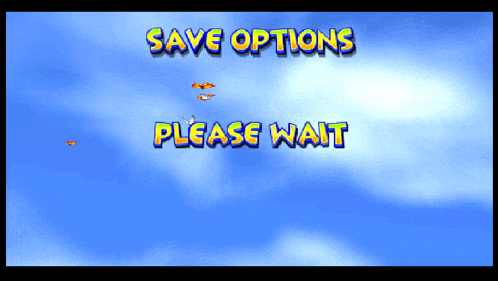 a screen that says save options please wait