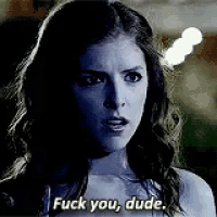 a woman is talking and saying `` fuck you , dude '' .