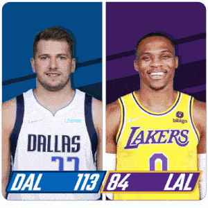 a dallas basketball player and a lakers basketball player
