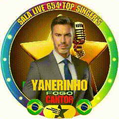 a picture of yanerinho fogo cantor with a microphone in the background