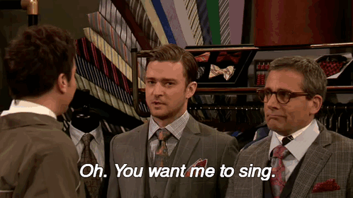 Real People, Fake Arms GIF - Justin Timberlake Oh You Want Me To Sing Really GIFs