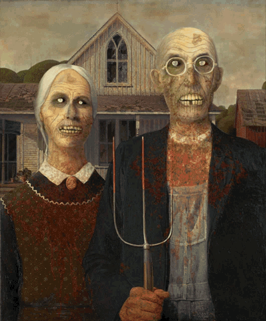 American Gothic Zombies GIF - American Gothic Zombies Scary GIFs