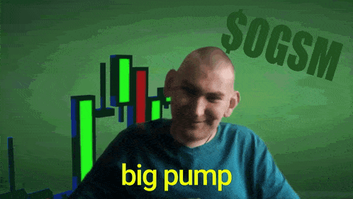 a man in a blue shirt says big pump
