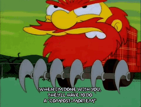 Groundskeeper Willie Compost GIF - Groundskeeper Willie Compost Simpsons GIFs