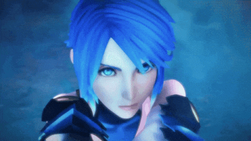 aqua from kingdom hearts is looking at the camera