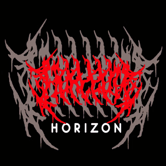a logo for a band called horizon with a green and yellow design