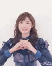 a woman making a heart shape with her hands in a video made with vivavideo