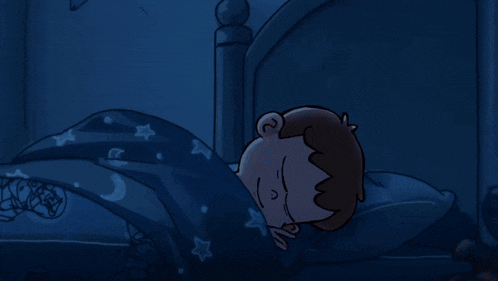 a cartoon of a monster coming out of a mattress