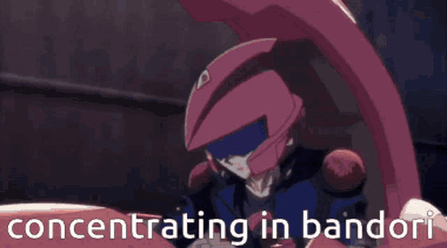 a picture of a robot with the words concentrating in bandori