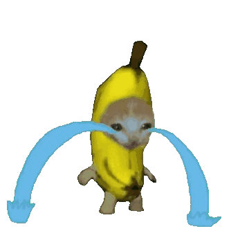 Banana Crying Cat Sticker - Banana crying cat - Discover & Share GIFs
