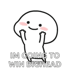 a cartoon character with a smile on his face is going to win bighead .