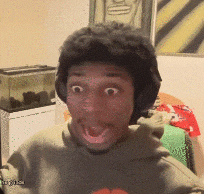 a man wearing headphones is making a funny face with his mouth open and the words " hoghands " below him