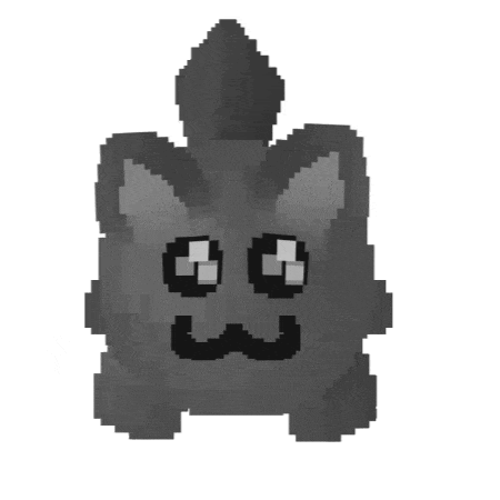 a pixel art drawing of a cat with a mustache .