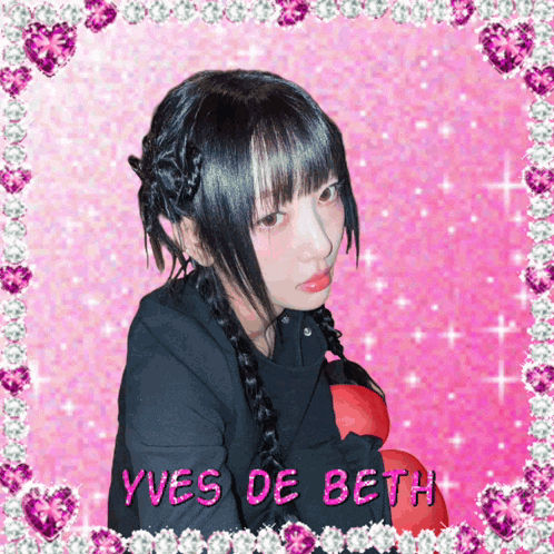 a picture of a girl with yves de beth written on it