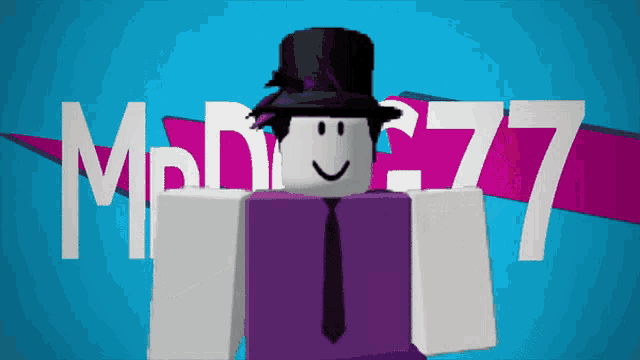 a roblox character wearing a top hat and a tie