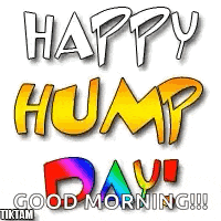 it is a happy hump day greeting card with a rainbow background .