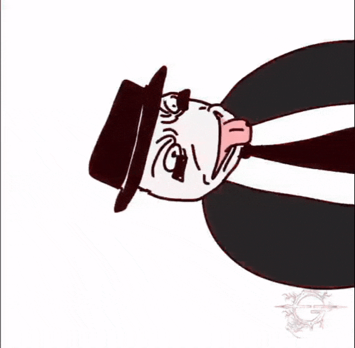a cartoon of a man wearing a hat and glasses is laying down .