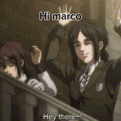 a couple of anime characters are standing next to each other in a room .