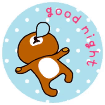 a cartoon of a bear with the words good night written around it