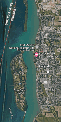 an aerial view of fort malden national historic site in the united states