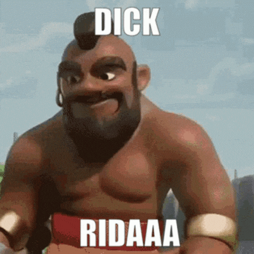 a cartoon character with a mohawk and the words dick ridaaa on his head