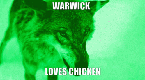 Warwick Loves Chicken Chicken GIF - Warwick Loves Chicken Chicken Wolf GIFs