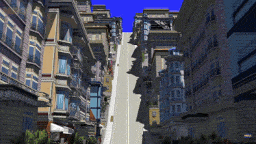 a computer generated image of a city with a sign that says ' nvidia ' on the bottom