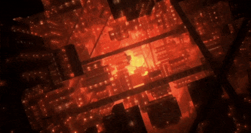 an aerial view of a city with lots of lights on