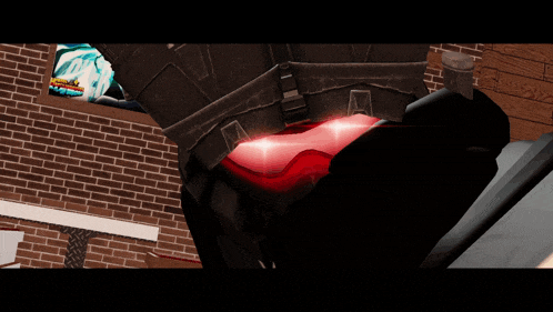 a computer generated image of a person 's back with a red light shining on it