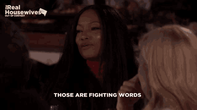 a real housewives advertisement with two women talking