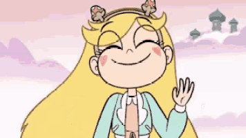 star butterfly is sitting on a purple cloud in the sky
