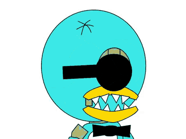 a drawing of a cartoon character wearing sunglasses and a bow tie .