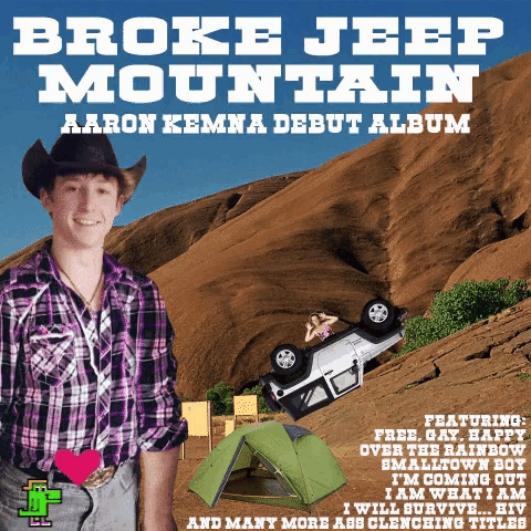 a man in a cowboy hat is on the cover of a broke jeep mountain album