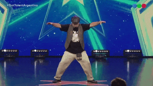 a man is dancing on a stage with the words gottalent argentina on the bottom left