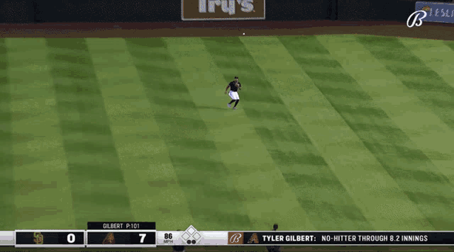 a baseball game is being played and tyler gilbert is pitching the ball
