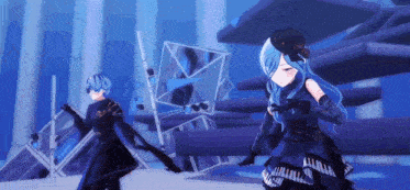 a boy and a girl are dancing in a video game
