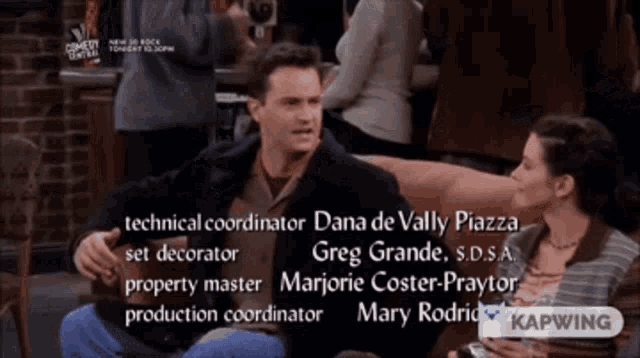dana de vally piazza is the technical coordinator for this episode of friends
