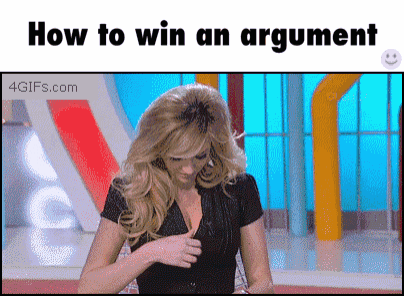 a picture of a woman with the words how to win an argument on it