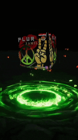 a peace sign is surrounded by a green circle that says fleur famil