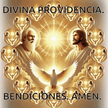 a picture of jesus and a dove with the words divina providencia bendiciones amen