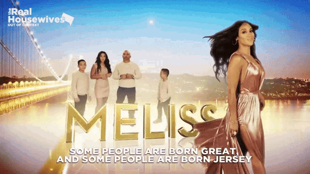 a poster for the real housewives shows a woman in a dress